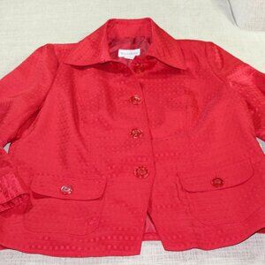 TanJay Size 14 Red Tone on Tone Jacket - LIKE NEW